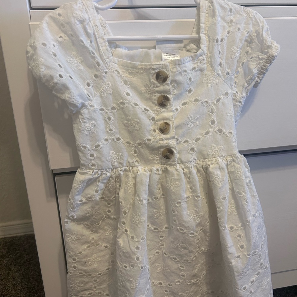Adorable white eyelet kids dress